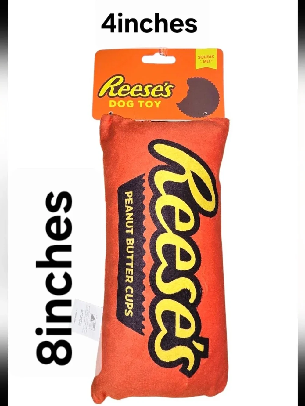 Reese's Peanut Butter Candy Themed Dog Chew Toy - Orange & Brown
